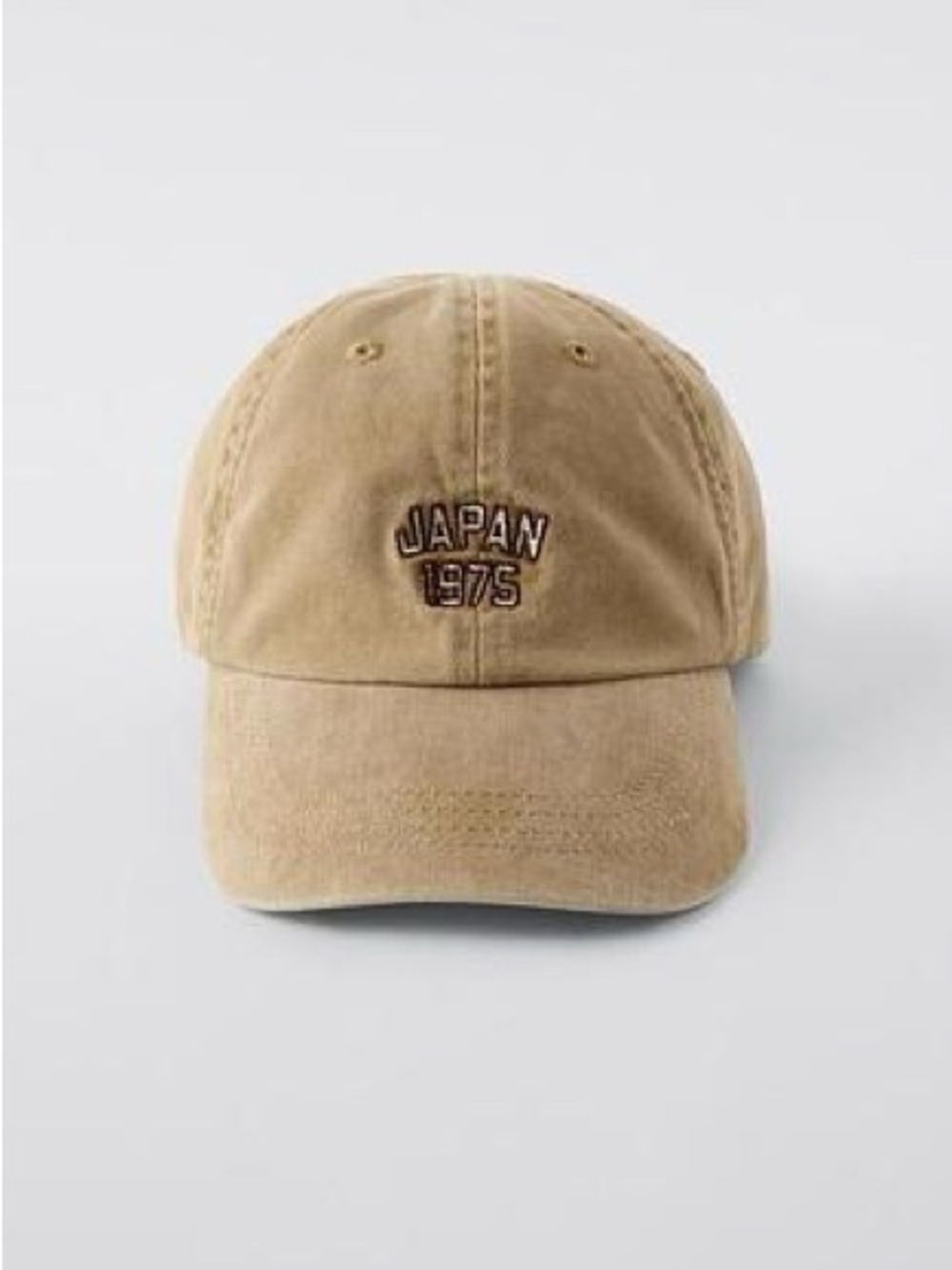 NWT ZARA Japan 1975 Embroidered Khaki Baseball Cap 6-9Y